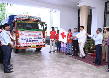 Odisha Guv Flags Off Red Cross Relief Materials For 4 Flood-Hit Districts