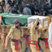 Muzaffarabad: People attend the funeral of victims of a military helicopter crash near Muzaffarabad in Pakistan-occupied Kashmir on Thursday, June 11, 2026. According to security sources, 22 army personnel were killed in the crash. (Photo: Xinhua via IANS)