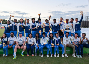 Nisshin: Members of the Indian women’s cricket team pose with their gold medals after winning the women’s cricket final against Sri Lanka at the Asian Games 2026 in Nisshin, Japan, on Tuesday, September 22, 2026. (Photo: IANS)