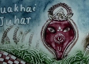 Manas Kumar Sahoo creates a Nuakhai Juhar sand animation