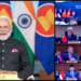 New Delhi: Prime Minister Narendra Modi virtually addresses the 22nd ASEAN Summit 2025 via video conferencing from New Delhi on Sunday, October 26, 2025. (Photo: IANS/PMO)