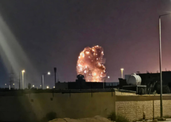 Riyadh: An explosion in Riyadh, Saudi Arabia on March 18, 2026. Saudi air defences intercepted 8 ballistic missiles launched toward Riyadh on Wednesday evening, the country's Ministry of Defence announced. (Photo: Xinhua via IANS)