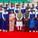 New Delhi: Prime Minister Narendra Modi poses for a group photograph with Union Minister of Youth Affairs and Sports Mansukh Mandaviya, Union Minister of State for Youth Affairs and Sports Raksha Khadse, and participants of the Asian Games 2026 during an interaction in New Delhi on Thursday, October 15, 2026. (Photo: IANS/PMO)