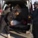 (190224) -- HERAT, Feb. 24, 2019 (Xinhua) -- An Afghan policeman (L, front) searches a vehicle at a security checkpoint along Herat-Farah main road in Herat, Afghanistan, Feb. 24, 2019. Afghan security forces have killed nine Taliban militants and seized nearly 900 kg narcotic drugs during separate operations, the Afghan Ministry of Interior Affairs said Saturday. In Herat province, the Afghan National Police (ANP) seized more than 570 kg of narcotics and opium and a vehicle after the ANP laid an ambush and engaged with drug traffickers along a main road. (Xinhua/Elaha Sahel)