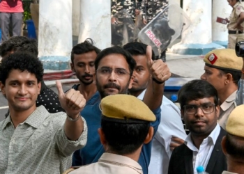 Cockroach Janata Party (CJP) leaders Saurav Das, Ashutosh Ranka and Ajinkya Shinde