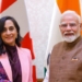 Canadian Foreign Minister Anita Anand & Prime Minister Narendra Modi